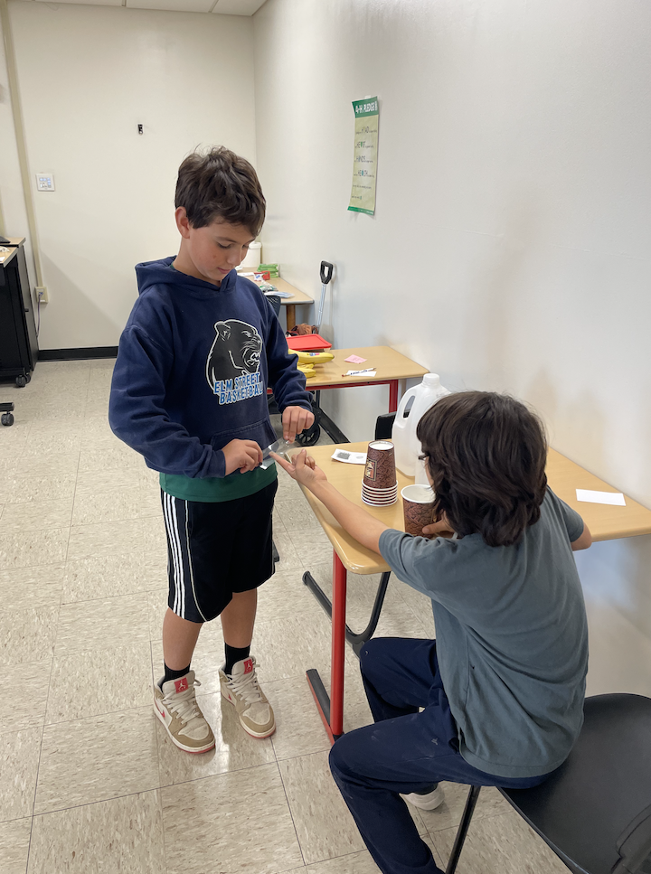 youth works on finger printing activity 