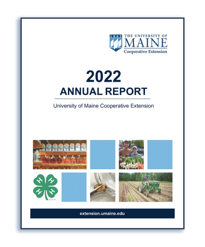 graphic of the cover of the UMaine Extension 2022 Annual Report