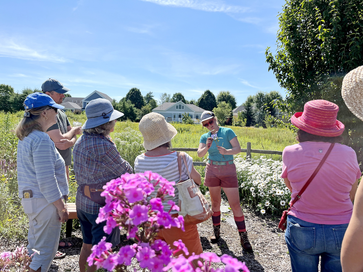 people visiting the gardens at Tidewater Farm