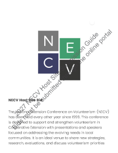 Image of a sample of NECV Host Site Bid Submission Guide Page 1, see caption for description and link to complete text on external site.