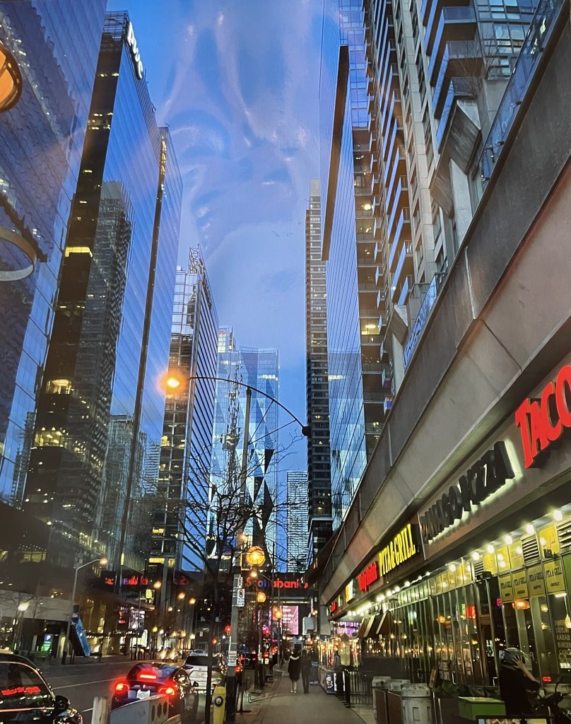 photo of glass city skyscrapers taken from below