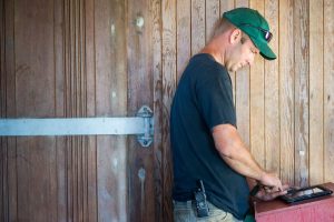 farmer working on tablet