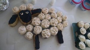 cupcakes decorated to look like a sheep