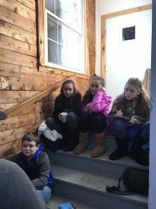 York County Shooters 4-H Club sitting on steps