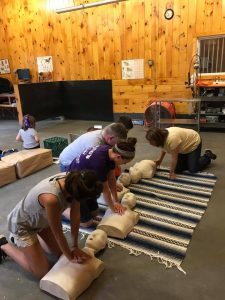 Lucky Charms 4-H members learning CPR