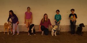 4-H Club members at a dog clinic