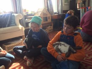 Nature Kids 4-H group learning about Rabbits at their meeting