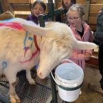 Kidding Around 4-H members with painted goat
